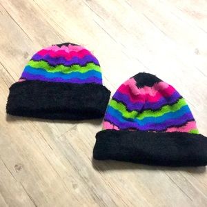 🍄 Two Colorful beanie caps. Make an offer!